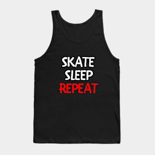 Skate Sleep Repeat (White) Tank Top